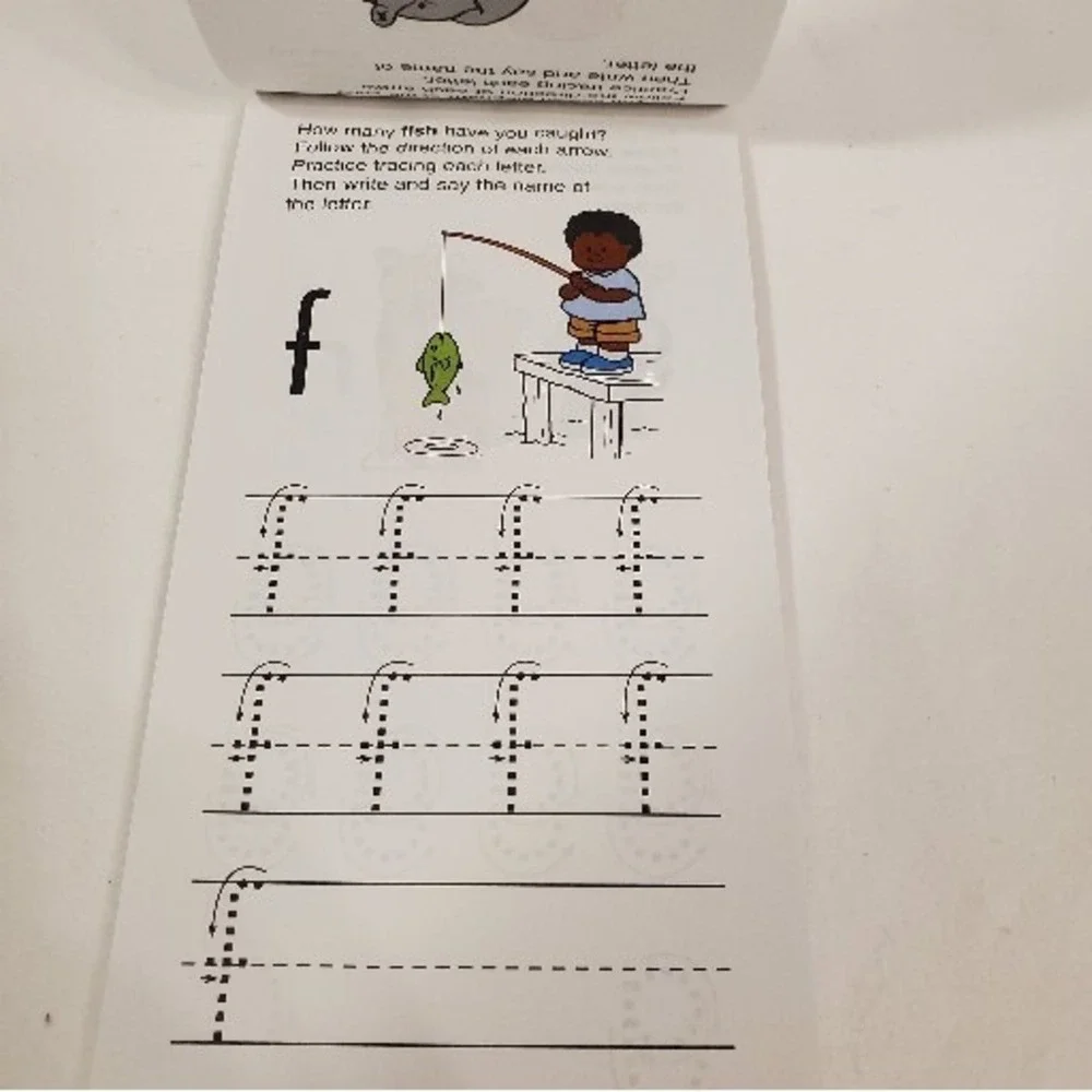 Vintage 1998 Fisher Price Preschool Practice Book Printing Letters Workbook